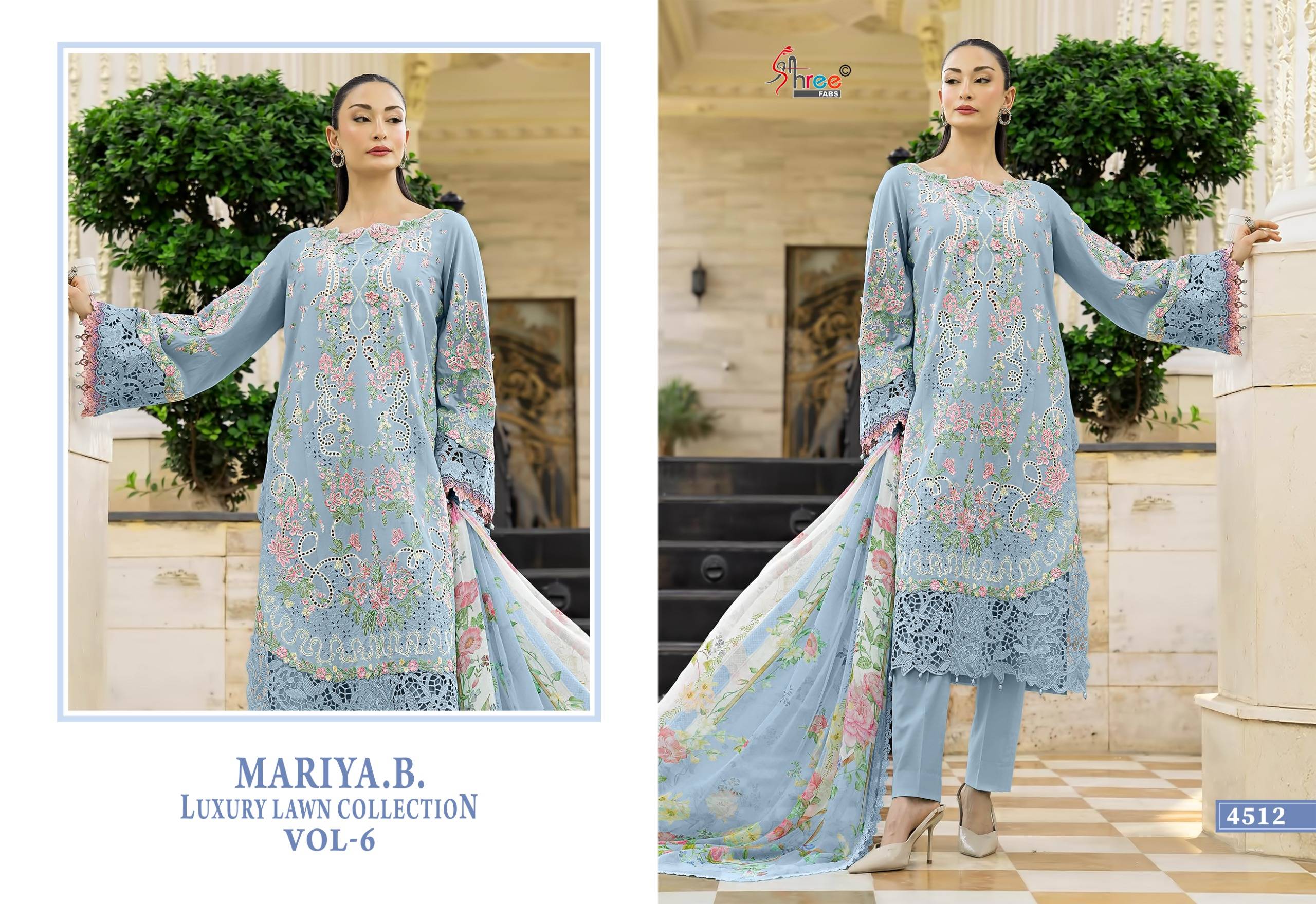 MARIYA B LUXURY LAWN COLLECTION VOL-6 By Shree Fabs Indian Traditional casual wear Pakistani pure cotton dresses At Wholesale Price